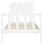 vidaXL Estructura de cama con cabecero madera maciza blanco vidaXL Estructura de cama con cabecero madera maciza blanco