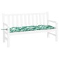 vidaXL Cojín banco de jardín tela Oxford estampado hojas 150x50x7 cm