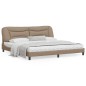 vidaXL Estructura de cama con LED cuero sintético capuchino 200x200 cm vidaXL Estructura de cama con LED cuero sintético capuchino 200x200 cm