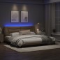 vidaXL Estructura de cama con LED cuero sintético capuchino 200x200 cm vidaXL Estructura de cama con LED cuero sintético capuchino 200x200 cm