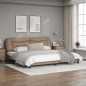 vidaXL Estructura de cama con LED cuero sintético capuchino 200x200 cm vidaXL Estructura de cama con LED cuero sintético capuchino 200x200 cm