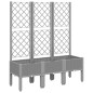 vidaXL Jardinera con enrejado PP gris claro 120x40x142 cm vidaXL Jardinera con enrejado PP gris claro 120x40x142 cm