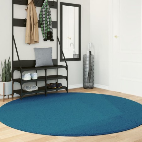 vidaXL Alfombra de pelo corto OVIEDO turquesa Ø 200 cm