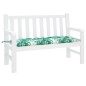 vidaXL Cojín para banco jardín tela Oxford estampado hojas 120x50x7 cm