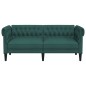 vidaXL Sofá Chesterfield de 2 plazas tela verde oscuro vidaXL Sofá Chesterfield de 2 plazas tela verde oscuro