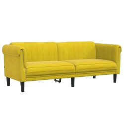 vidaXL Sofá de 3 plazas terciopelo amarillo
