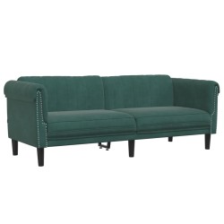 vidaXL Sofá de 3 plazas terciopelo verde oscuro