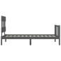vidaXL Estructura de cama con cabecero madera maciza gris vidaXL Estructura de cama con cabecero madera maciza gris