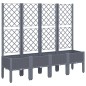 vidaXL Jardinera con enrejado PP gris 160x40x142 cm vidaXL Jardinera con enrejado PP gris 160x40x142 cm