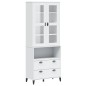 vidaXL Aparador alto VIKEN madera maciza de pino blanco 80x40x200 cm vidaXL Aparador alto VIKEN madera maciza de pino blanco 80x40x200 cm