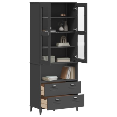 vidaXL Aparador alto VIKEN madera de pino gris antracita 80x40x200 cm