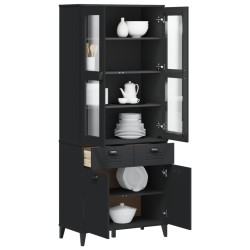 vidaXL Aparador alto VIKEN madera maciza de pino negro 80x40x190 cm