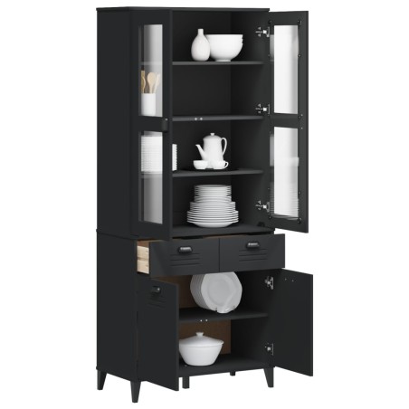 vidaXL Aparador alto VIKEN madera maciza de pino negro 80x40x190 cm
