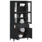 vidaXL Aparador alto VIKEN madera maciza de pino negro 80x40x190 cm