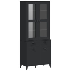 vidaXL Aparador alto VIKEN madera maciza de pino negro 80x40x190 cm