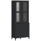 vidaXL Aparador alto VIKEN madera maciza de pino negro 80x40x190 cm