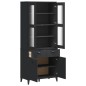vidaXL Aparador alto VIKEN madera maciza de pino negro 80x40x190 cm