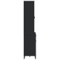 vidaXL Aparador alto VIKEN madera maciza de pino negro 80x40x190 cm