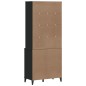 vidaXL Aparador alto VIKEN madera maciza de pino negro 80x40x190 cm