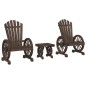 vidaXL Juego de muebles de jardín 3 piezas madera maciza de abeto vidaXL Juego de muebles de jardín 3 piezas madera maciza de abeto