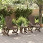 vidaXL Juego de muebles de jardín 3 piezas madera maciza de abeto vidaXL Juego de muebles de jardín 3 piezas madera maciza de abeto