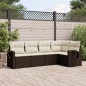 vidaXL Set comedor de jardín 5 piezas y cojines ratán sintético marrón vidaXL Set comedor de jardín 5 piezas y cojines ratán sintético marrón