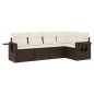vidaXL Set comedor de jardín 5 piezas y cojines ratán sintético marrón vidaXL Set comedor de jardín 5 piezas y cojines ratán sintético marrón