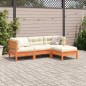 vidaXL Set de sofás jardín 4 pzas con cojines madera pino marrón cera vidaXL Set de sofás jardín 4 pzas con cojines madera pino marrón cera