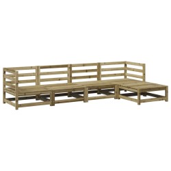 vidaXL Juego de sofás de jardín 5 piezas madera de pino impregnada