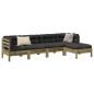 vidaXL Set de sofás jardín 5 pzas con cojines madera pino impregnada vidaXL Set de sofás jardín 5 pzas con cojines madera pino impregnada