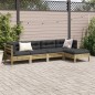 vidaXL Set de sofás jardín 5 pzas con cojines madera pino impregnada vidaXL Set de sofás jardín 5 pzas con cojines madera pino impregnada