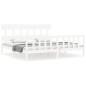 vidaXL Estructura de cama con cabecero madera maciza blanco 200x200cm vidaXL Estructura de cama con cabecero madera maciza blanco 200x200cm