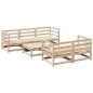 vidaXL Juego de sofás de jardín 6 piezas madera maciza de pino