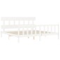 vidaXL Estructura de cama con cabecero madera maciza blanco 200x200cm vidaXL Estructura de cama con cabecero madera maciza blanco 200x200cm
