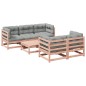vidaXL Set de sofás jardín 6 pzas con cojines madera abeto Douglas