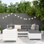 vidaXL Juego de sofás de jardín 5 piezas madera maciza de pino blanco vidaXL Juego de sofás de jardín 5 piezas madera maciza de pino blanco