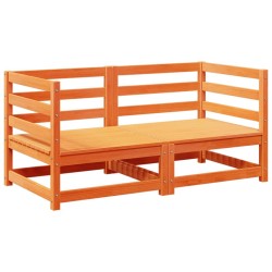 vidaXL Juego de sofás de jardín 2 pzas madera maciza pino marrón cera