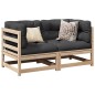vidaXL Set de sofás jardín 2 pzas con cojines madera maciza pino vidaXL Set de sofás jardín 2 pzas con cojines madera maciza pino