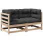 vidaXL Set de sofás jardín 2 pzas con cojines madera maciza pino vidaXL Set de sofás jardín 2 pzas con cojines madera maciza pino