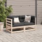 vidaXL Set de sofás jardín 2 pzas con cojines madera maciza pino vidaXL Set de sofás jardín 2 pzas con cojines madera maciza pino