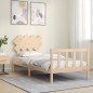 vidaXL Estructura de cama con cabecero madera maciza 90x200 cm vidaXL Estructura de cama con cabecero madera maciza 90x200 cm