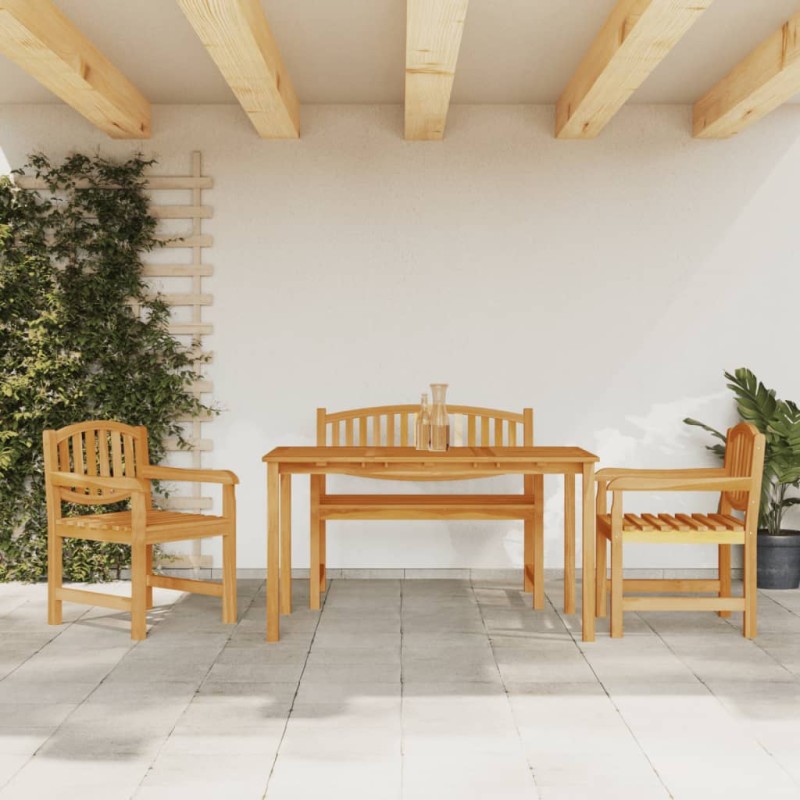 vidaXL Juego de comedor para jardín 4 piezas madera maciza de teca vidaXL Juego de comedor para jardín 4 piezas madera maciza de teca