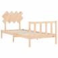 vidaXL Estructura de cama con cabecero madera maciza 90x200 cm vidaXL Estructura de cama con cabecero madera maciza 90x200 cm