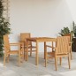 vidaXL Juego de comedor para jardín 5 piezas madera maciza de teca vidaXL Juego de comedor para jardín 5 piezas madera maciza de teca