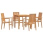 vidaXL Juego de comedor para jardín 5 piezas madera maciza de teca vidaXL Juego de comedor para jardín 5 piezas madera maciza de teca