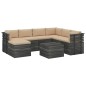 vidaXL Muebles de palets para jardín 8 pzas cojines madera maciza pino vidaXL Muebles de palets para jardín 8 pzas cojines madera maciza pino