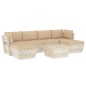 vidaXL Muebles de jardín de palets 7 piezas y cojines madera de abeto 