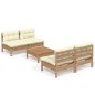 vidaXL Muebles de jardín 5 piezas cojines madera de pino crema