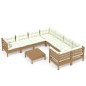 vidaXL Muebles de jardín 9 pzas y cojines madera de pino marrón miel vidaXL Muebles de jardín 9 pzas y cojines madera de pino marrón miel