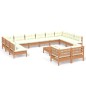 vidaXL Muebles de jardín 13 pzas y cojines madera de pino marrón miel vidaXL Muebles de jardín 13 pzas y cojines madera de pino marrón miel